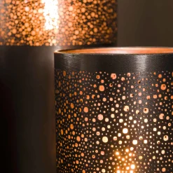 Stehlampe Industrial Zylinder Schwarz Nickel in drei Größen-Vintagehaus Lampen New