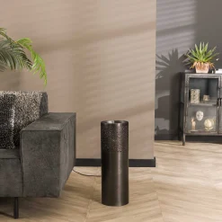 Stehlampe Industrial Zylinder Schwarz Nickel in drei Größen-Vintagehaus Lampen