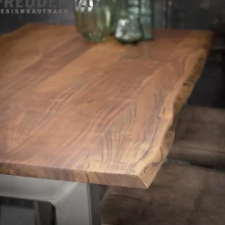 Stehtisch Bartisch Edge Akazie Baumkante Industrial 150/80/2,5-Vintagehaus
