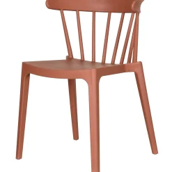 Stylisher Esszimmerstuhl Outdoorstuhl Gastro Bliss Kunstoff Ziegelrot-WOOOD New