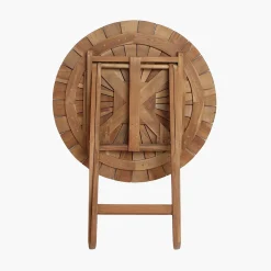 Teakholz Outdoortisch Klapptisch Sunset Ø 80-Raw Materials Clearance