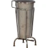Treteimer Vintage Abfalleimer Industrial Eisen Silbergrau XL-Vintagehaus Accessoires Discount