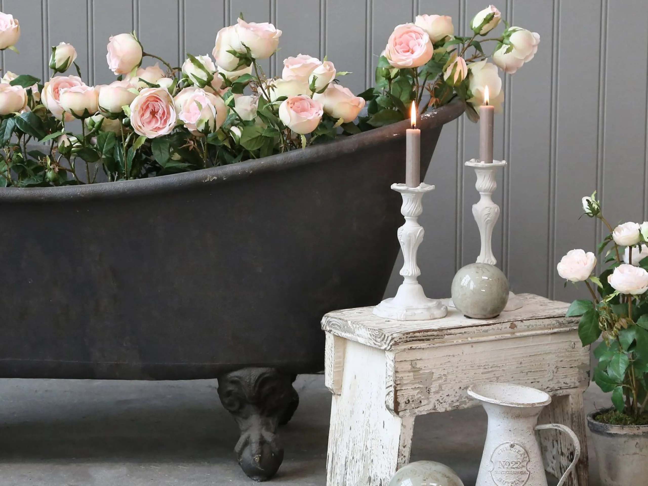 Vintage Badewanne Romantik Löwenfüße-Chic Antique Best