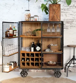 Vintage Barwagen Barschrank Barclay Industrial Räder-Chic Antique Outlet