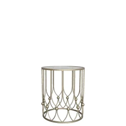 Vintage Beistelltisch Couchtisch Camille Gold Metall Glasplatte Klein-Chic Antique