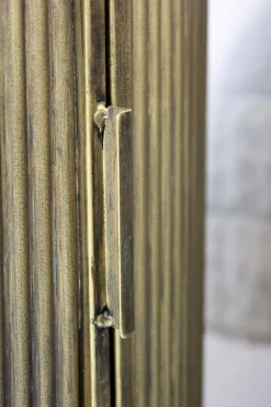 Vintage Beistelltisch Nachttisch Remi Rillenoptik Metall Antik-Messing-Chic Antique Discount