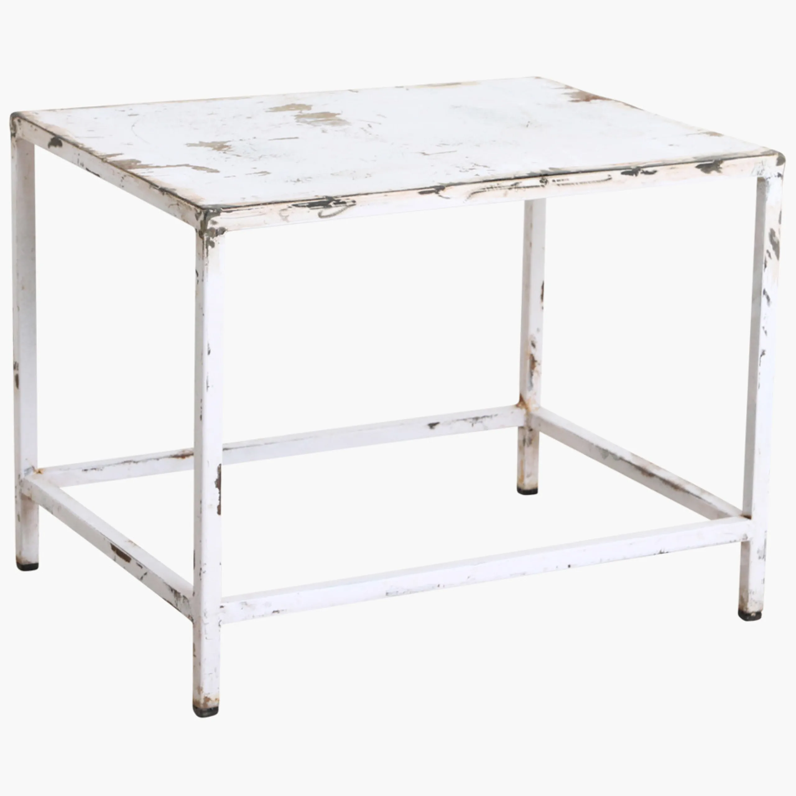 Vintage Beistelltisch Outdoortisch White Iron Metall-Raw Materials Outlet