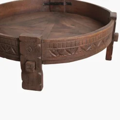 Vintage Couchtisch Grinding Bowl Holz Indien Alt-Raw Materials Sale