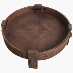 Vintage Couchtisch Grinding Bowl Holz Indien Alt-Raw Materials Sale