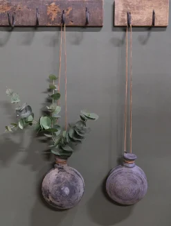 Vintage Deko Tonflasche mit Lederband-Vintagehaus Best