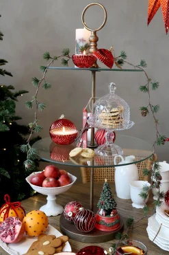 Vintage Etagere Claire Glasböden Antik-Messing 82 cm-Chic Antique Best