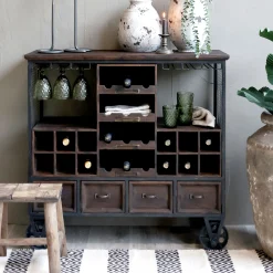 Vintage Hausbar Barwagen Barschrank Old Barn Industrial auf Rädern-Chic Antique Best