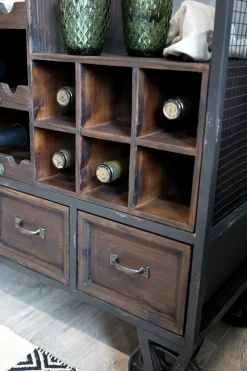 Vintage Hausbar Barwagen Barschrank Old Barn Industrial auf Rädern-Chic Antique Best