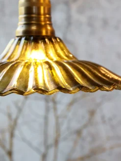 Vintage Hängelampe Jardin Glas Messingfassung Modell 3 Grün-Chic Antique New