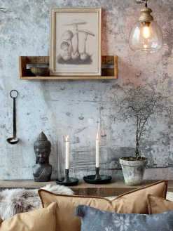 Vintage Hängelampe Maison De Campagne Glas Mangoholz Rund-Chic Antique Hot