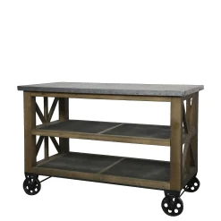 Vintage Kücheninsel Anrichte Gaspard Holz Zinkplatte-Chic Antique Hot