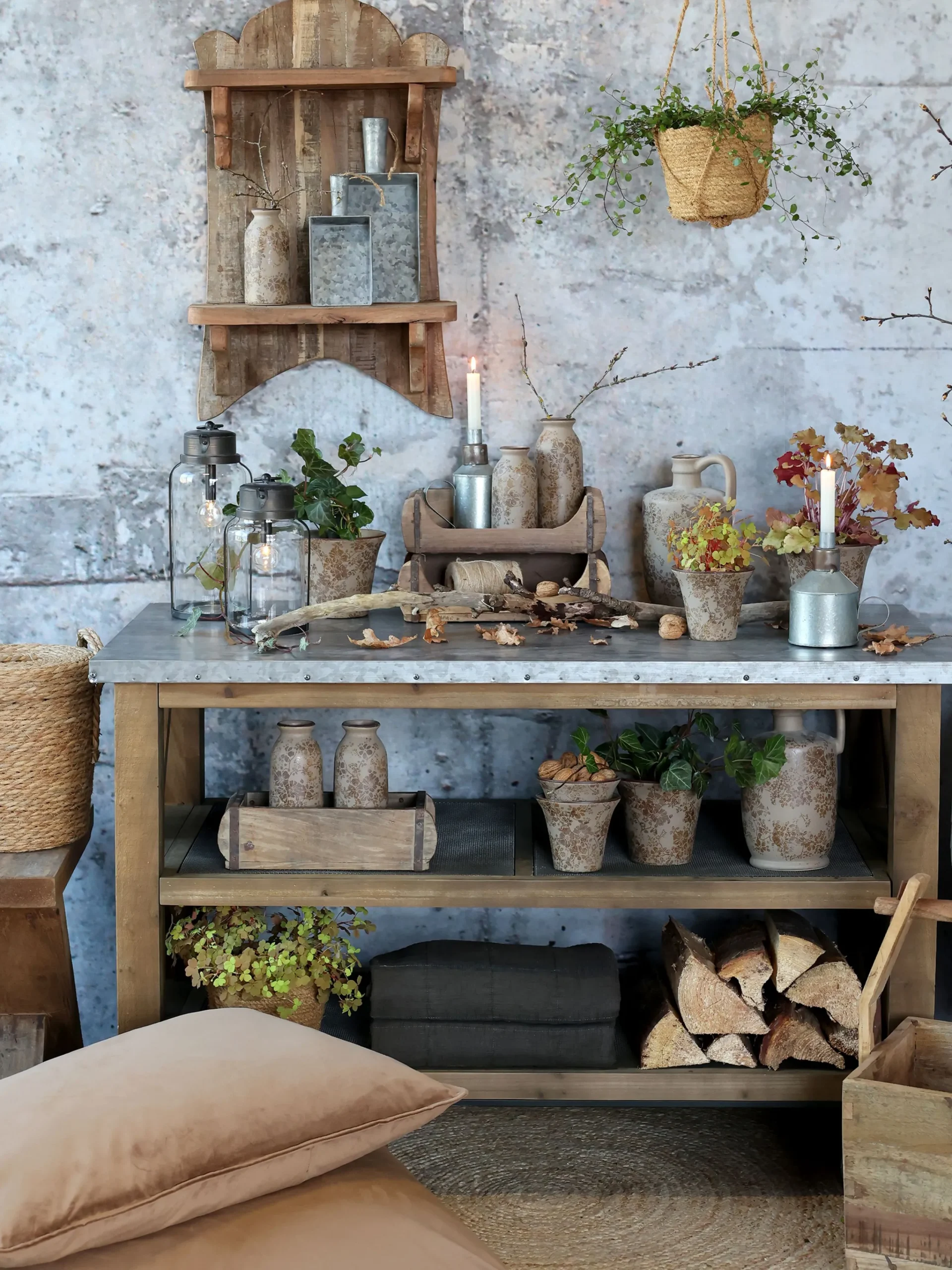 Vintage Kücheninsel Anrichte Gaspard Holz Zinkplatte-Chic Antique Hot