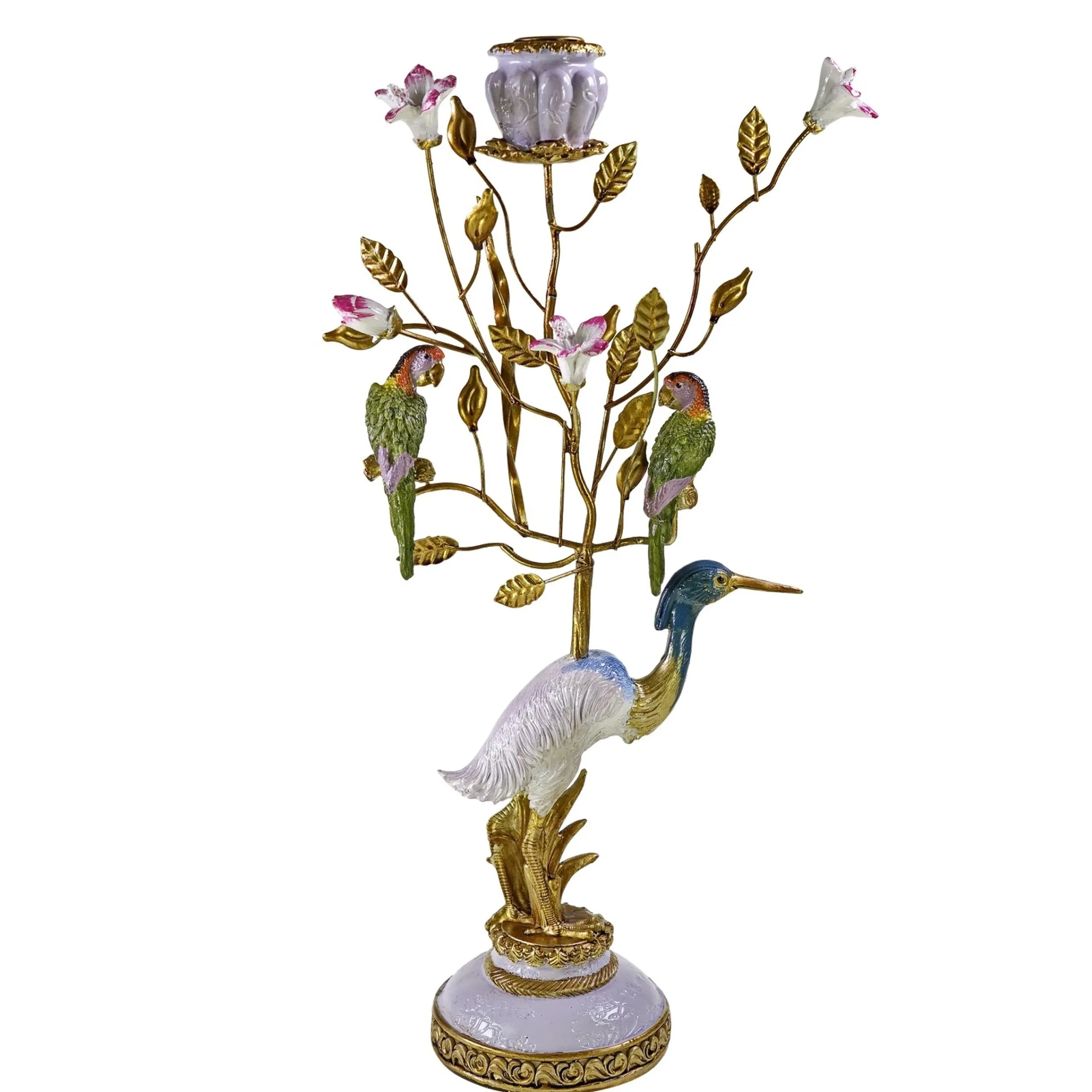 Vintage Kerzenständer Kerzenleuchter Reiher Papageien-Vintagehaus Accessoires Discount