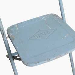 Vintage Klappstuhl Easy Balkonstuhl Esszimmerstuhl Hellblau Outdoor-Raw Materials New