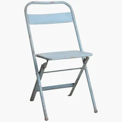 Vintage Klappstuhl Easy Balkonstuhl Esszimmerstuhl Hellblau Outdoor-Raw Materials New
