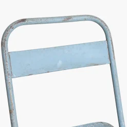 Vintage Klappstuhl Easy Balkonstuhl Esszimmerstuhl Hellblau Outdoor-Raw Materials New
