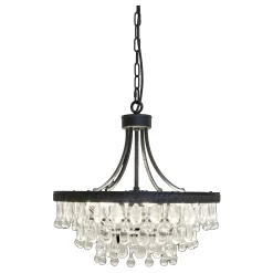 Vintage Kronleuchter Hängelampe Versailles Glasprismen Ø 50 cm-Chic Antique Online