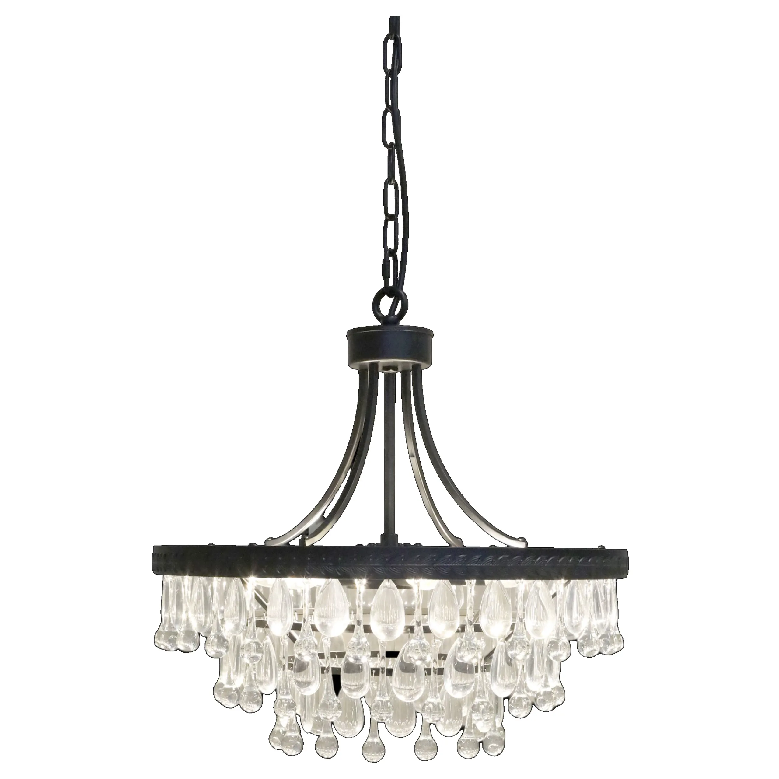 Vintage Kronleuchter Hängelampe Versailles Glasprismen Ø 50 cm-Chic Antique Online