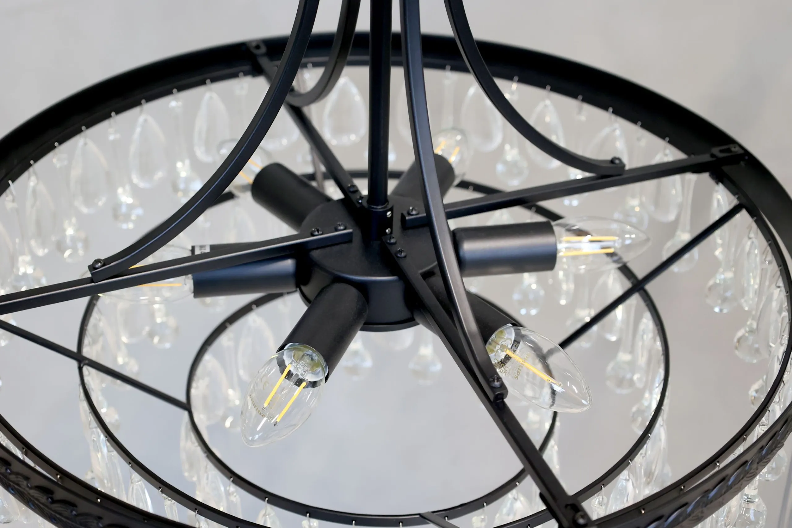 Vintage Kronleuchter Hängelampe Versailles Glasprismen Ø 50 cm-Chic Antique Online