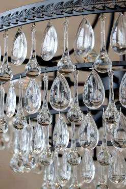 Vintage Kronleuchter Hängelampe Versailles Glasprismen Ø 50 cm-Chic Antique Online