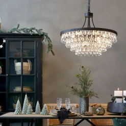 Vintage Kronleuchter Hängelampe Versailles Glasprismen Ø 70 cm-Chic Antique Sale