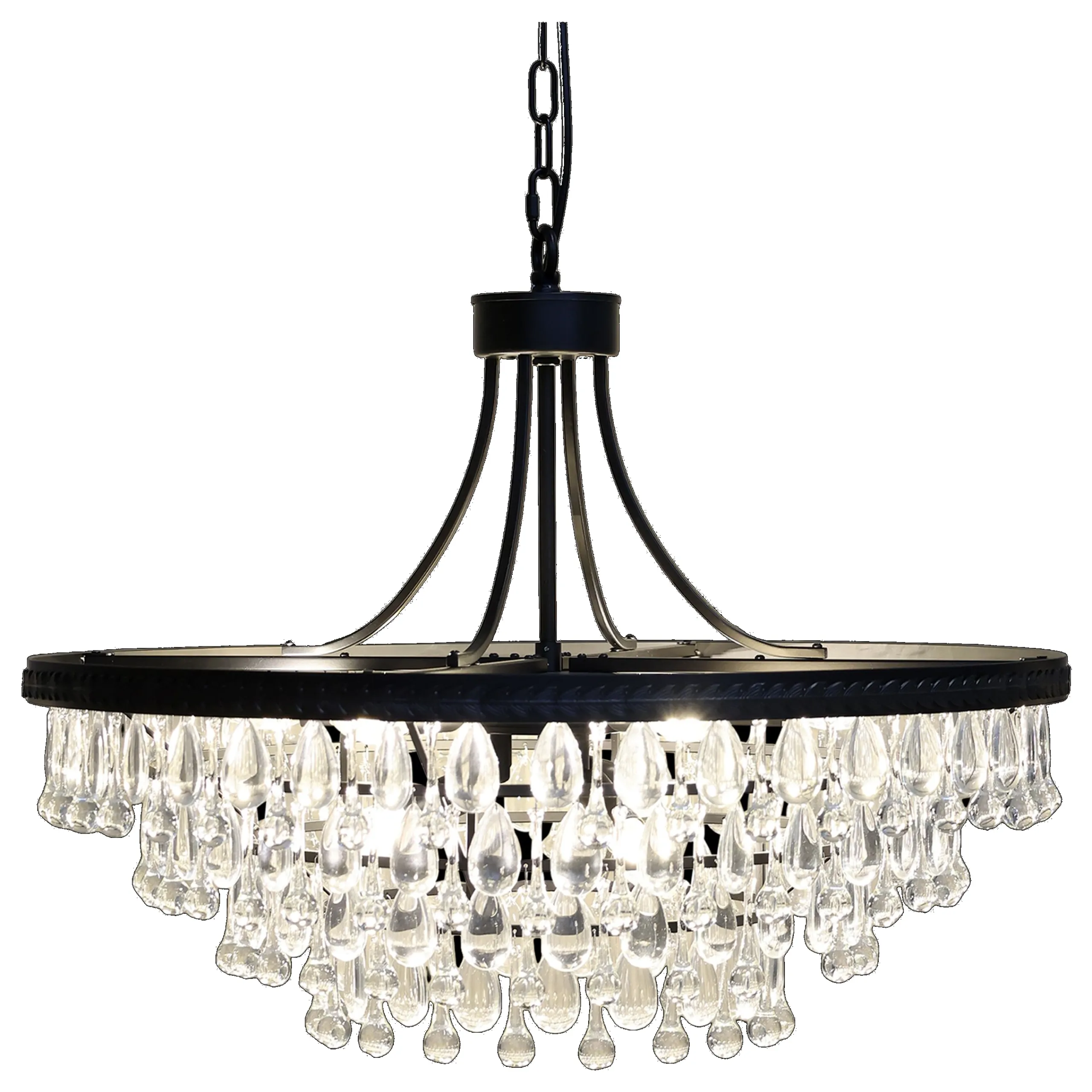 Vintage Kronleuchter Hängelampe Versailles Glasprismen Ø 90 cm-Chic Antique New