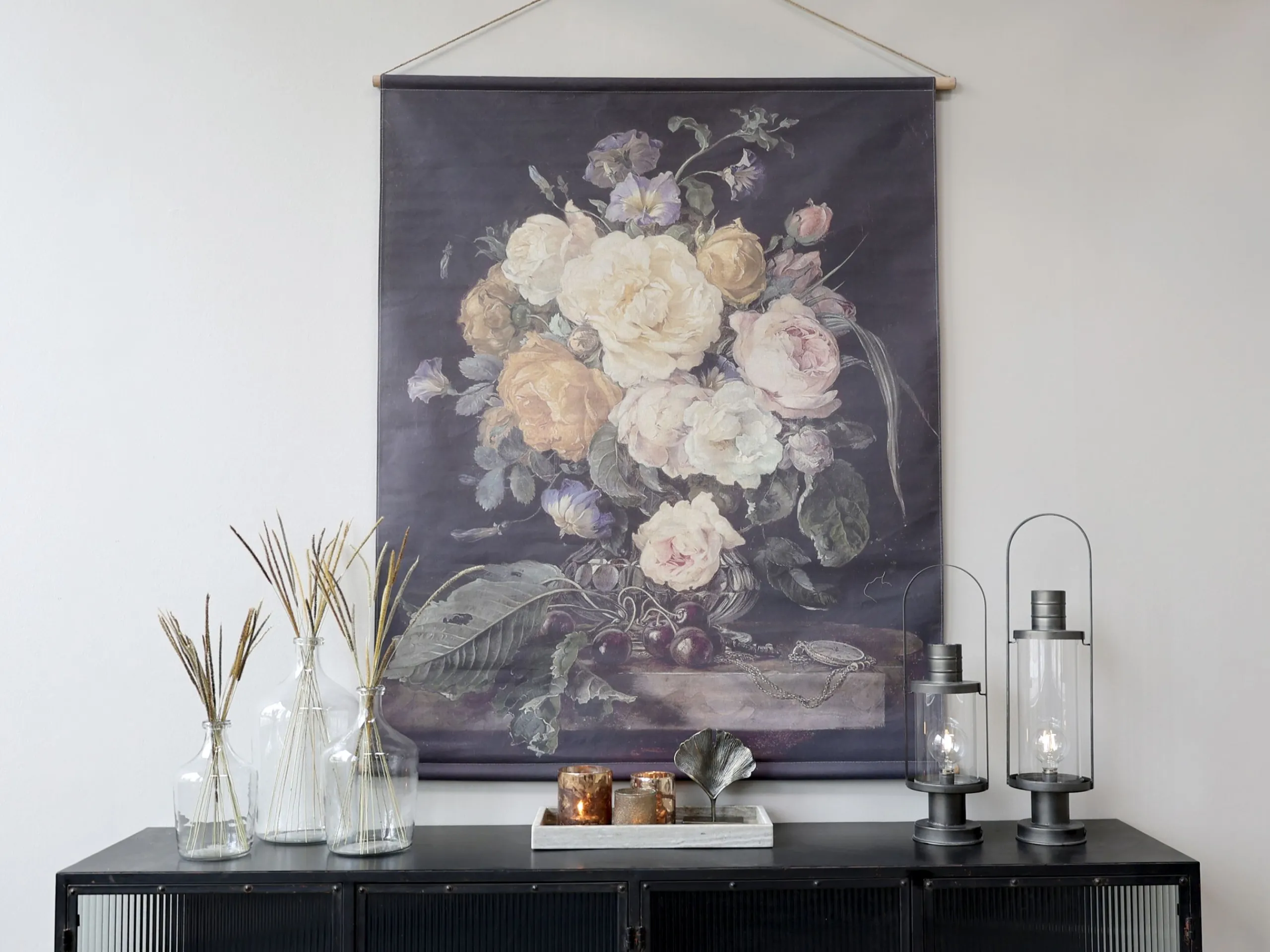 Vintage Leinwandbild Nelkenstrauß Französischer Blumendruck 150/120-Chic Antique Best