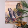 Vintage Leinwandbild Papageien Faunadruck 65/50 cm-Vintagehaus Accessoires New
