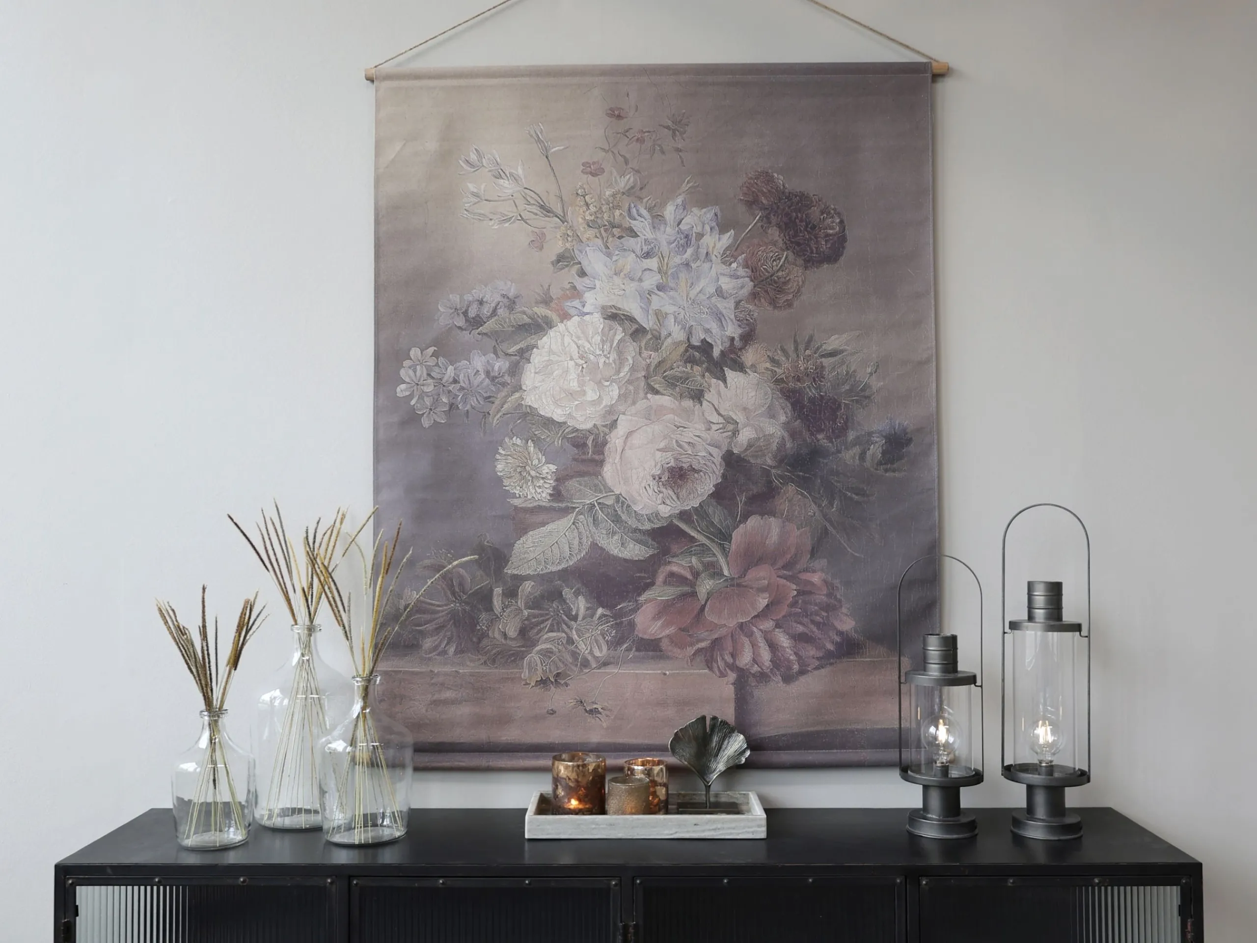 Vintage Leinwandbild Pfingstrose Französischer Blumendruck 150/120-Chic Antique Outlet