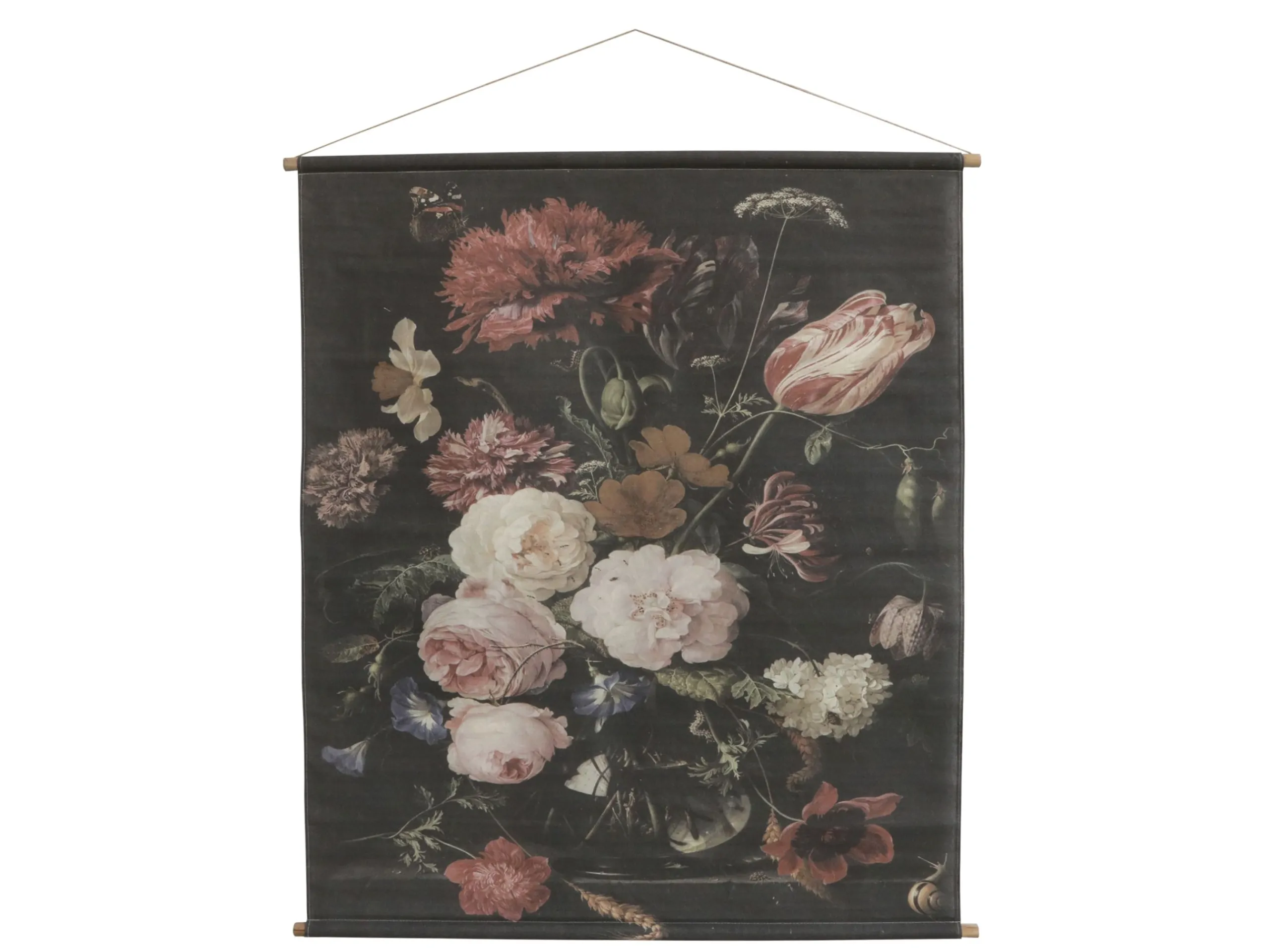 Vintage Leinwandbild Rosen & Nelken Französischer Blumendruck 150/120-Chic Antique Hot