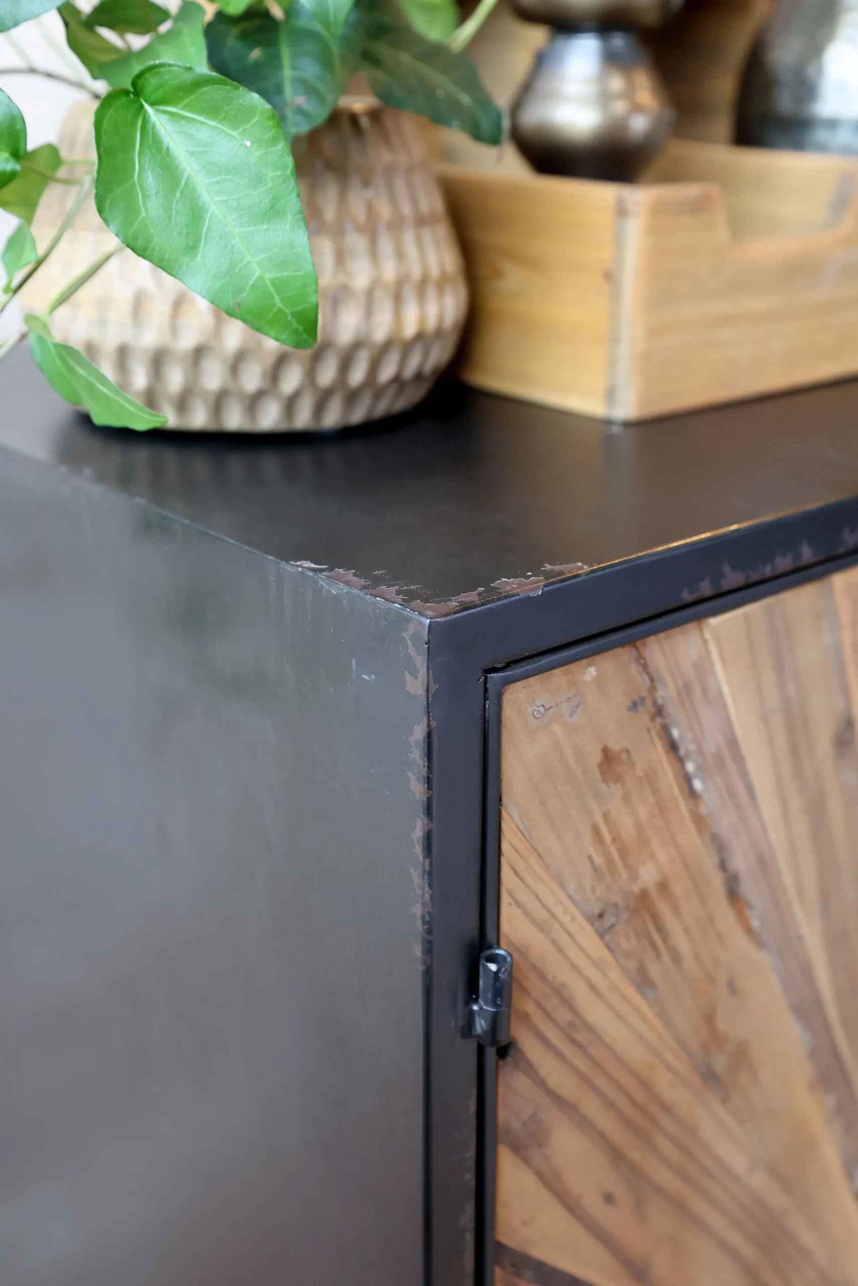 Vintage Schrank Hochkommode Beam Industrial Recyceltes Holz-Chic Antique Hot