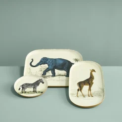 Vintage Tablett 3er Set Safari Tiermotive Metall-Vintagehaus Accessoires Online
