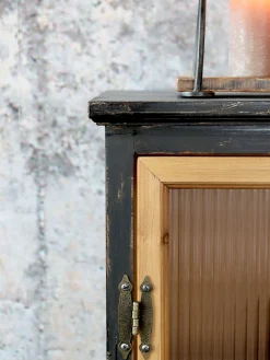 Vintage Vitrine Mathéo Holz Metall geripptes Glas-Chic Antique Online