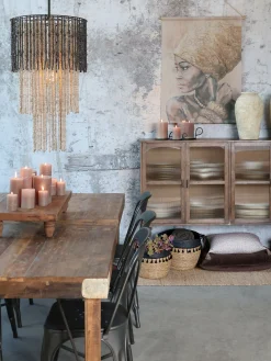 Vintage Vitrine Sideboard Antoine Holz Metall gerippte Front-Chic Antique Discount