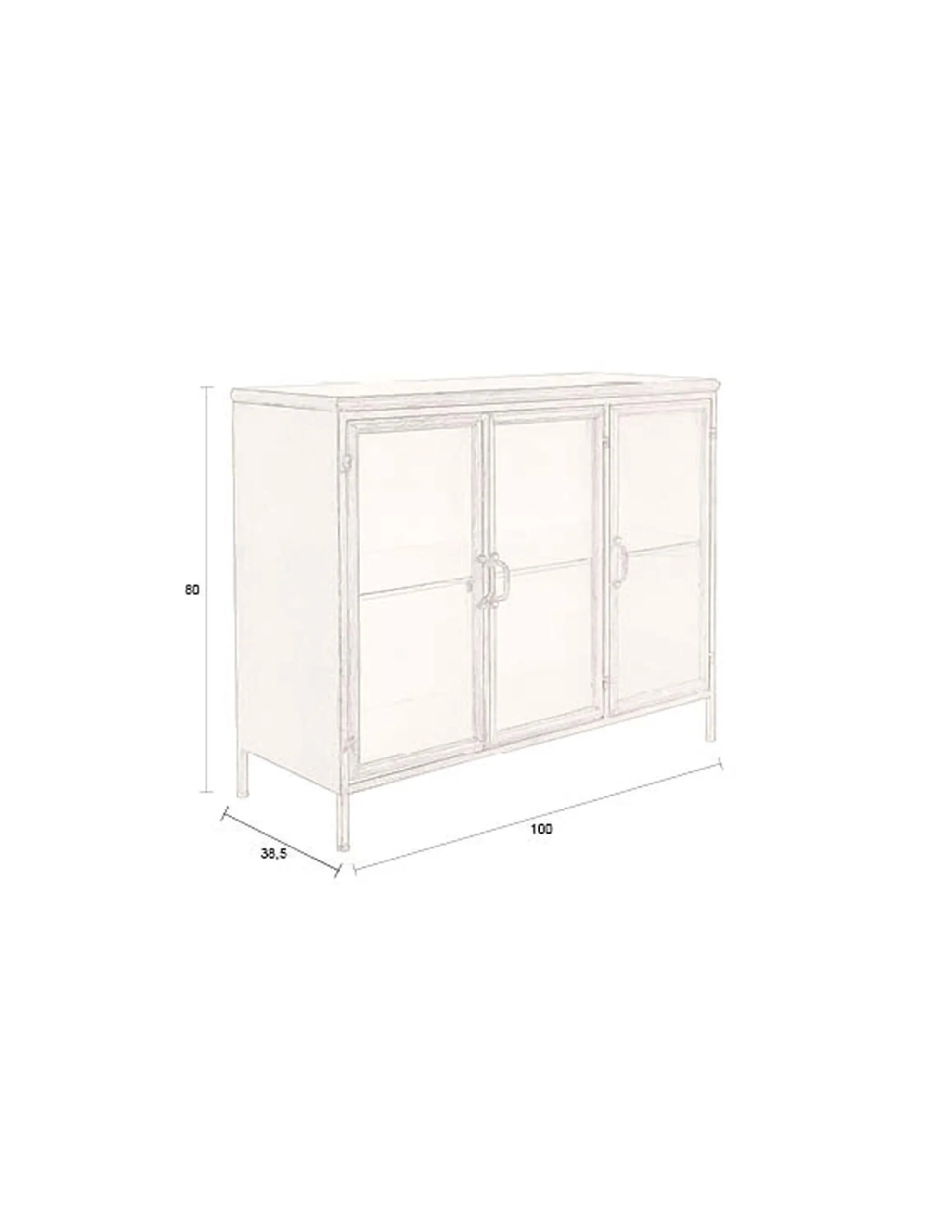 Vintage Vitrine Sideboard Gertlush Antik-Messing Metall-DutchBone Discount