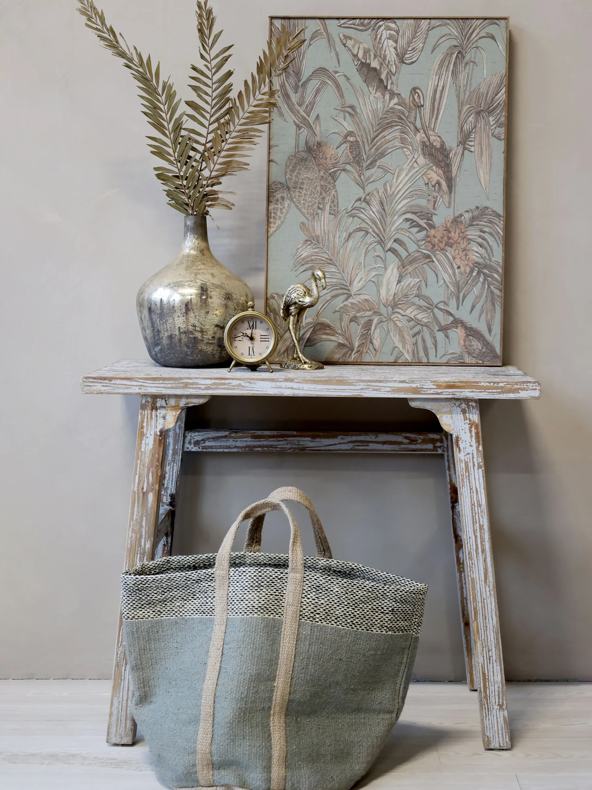 Vintage Wandbild Kranich Retro Druck 77 x 53 cm-Chic Antique Sale