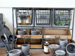 Vintage Wandregal Bruno 4 Schubladen 3 Gitterfächern Schwarz-Chic Antique Best