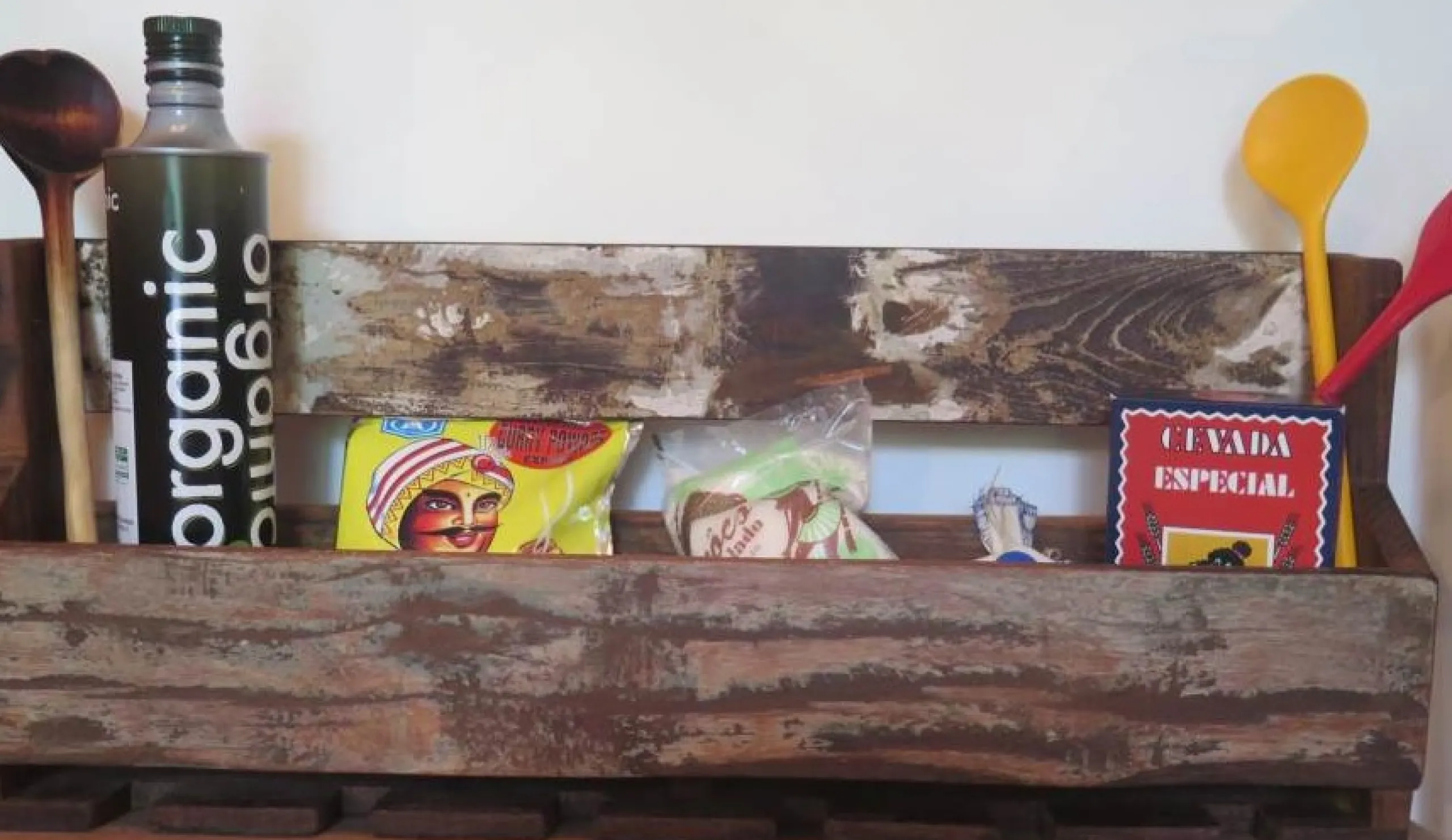 Vintage Wandregal Glashalter Küche Bad Bunt-Raw Materials Discount