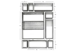 Vintage Wandregal Joel Holz 9er Set verschiedene Größen-Chic Antique Online