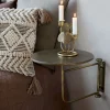 Vintage Wandtisch Nachtisch Antik-Gold Metall Schwenkbar Klein-Chic Antique Sale