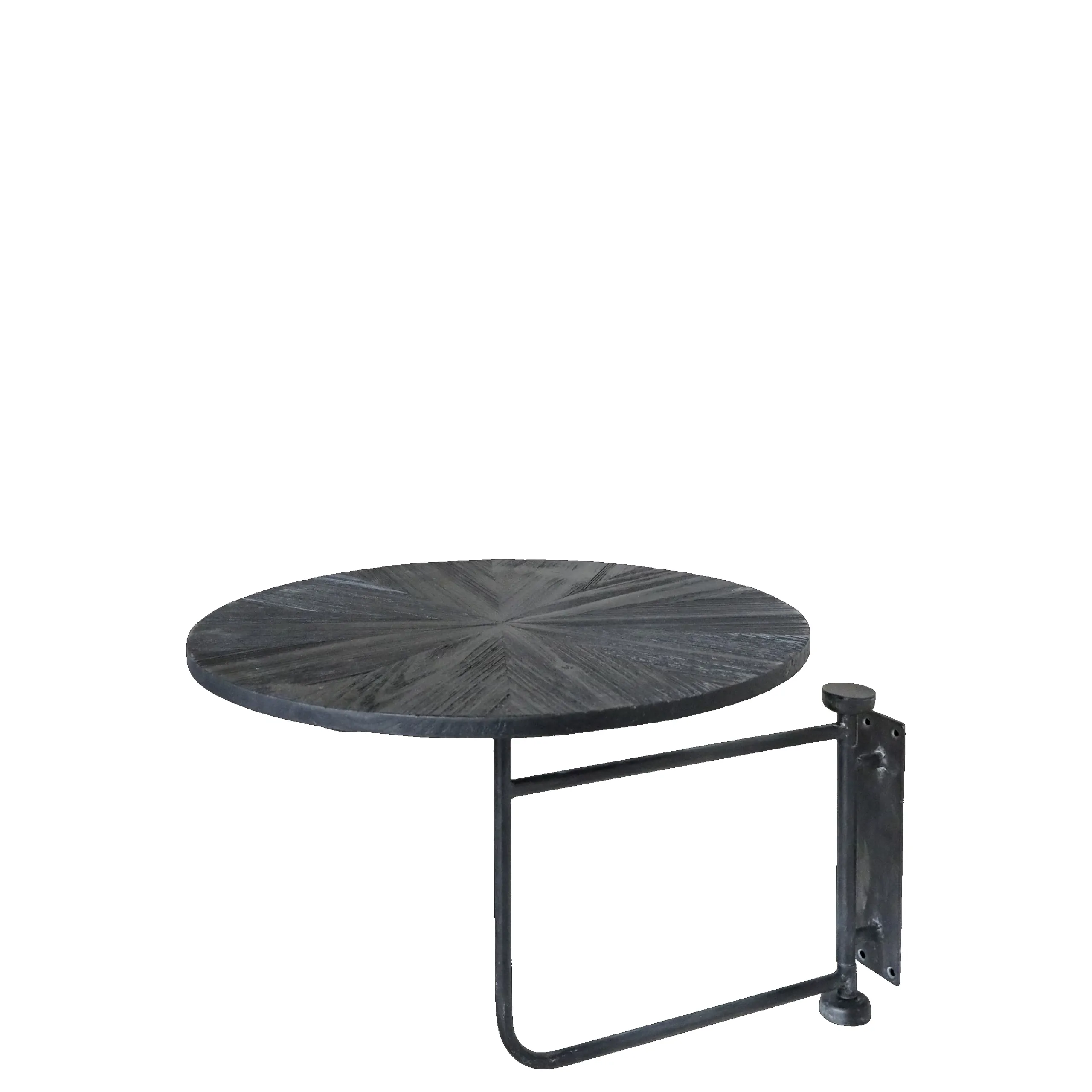 Vintage Wandtisch Nachttisch Schwarz Holz schwenkbar-Chic Antique Discount