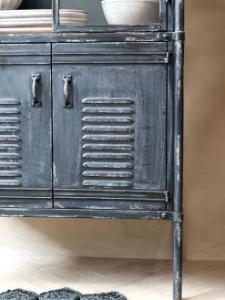 Vitrine Alissa Vintage Spind Metall Glas Holz-Chic Antique Discount