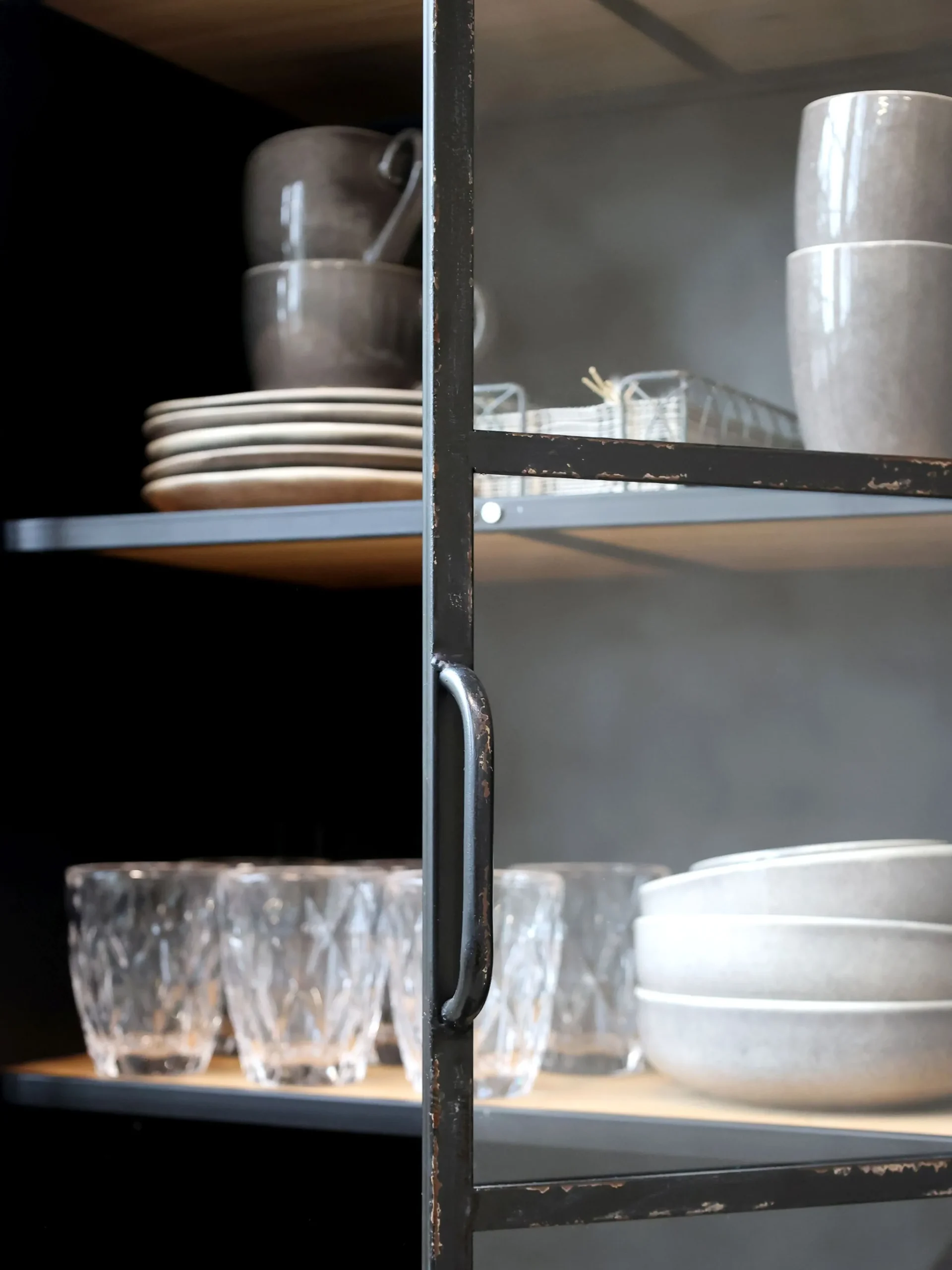 Vitrine Alissa Vintage Spind Metall Glas Holz-Chic Antique Discount