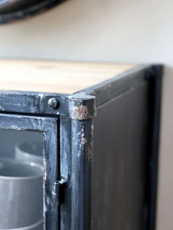 Vitrine Alissa Vintage Spind Metall Glas Holz-Chic Antique Discount