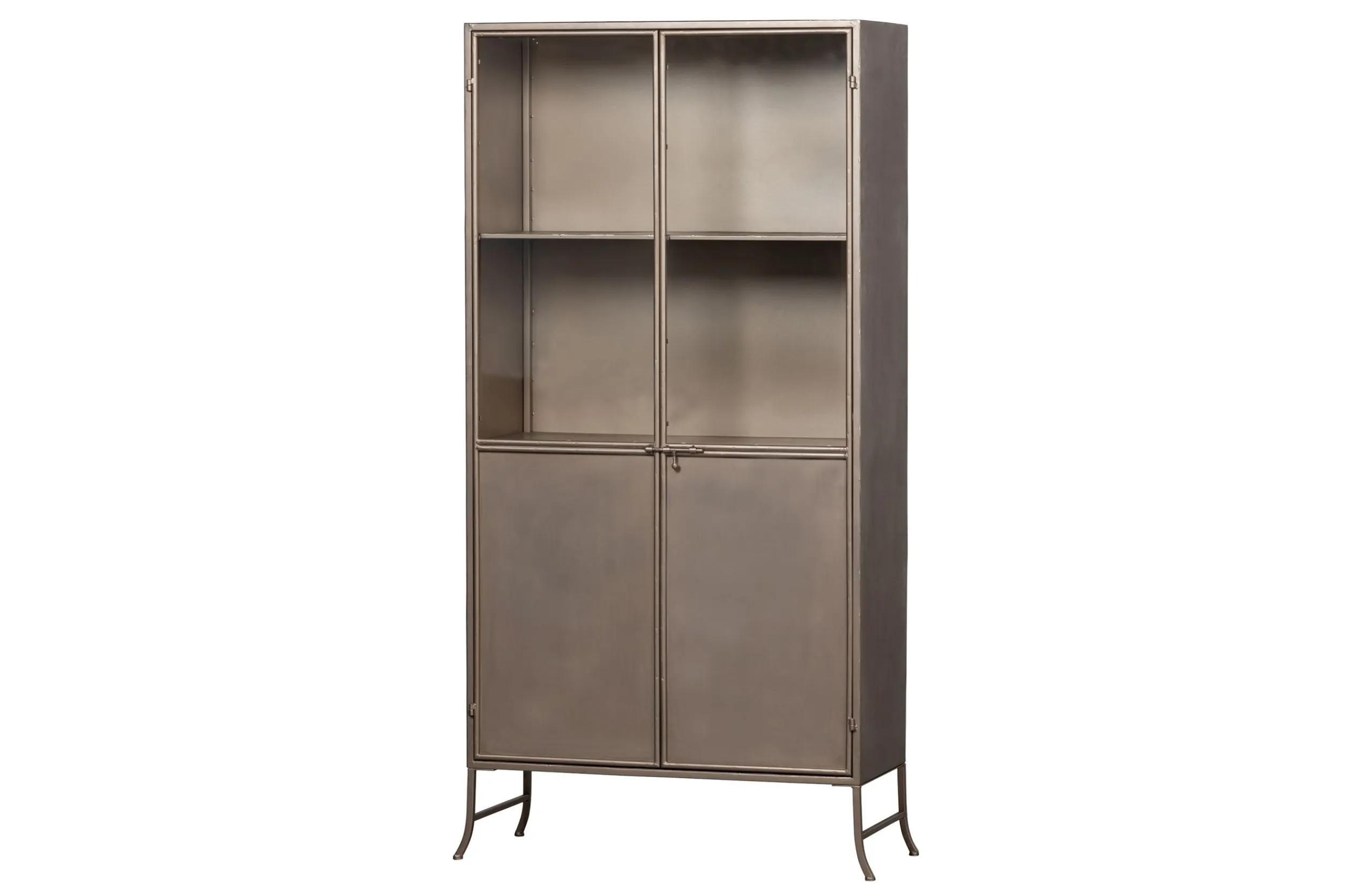 Vitrine Industrial Vintage Astoria Metall Glas Champagner-BePureHome Best